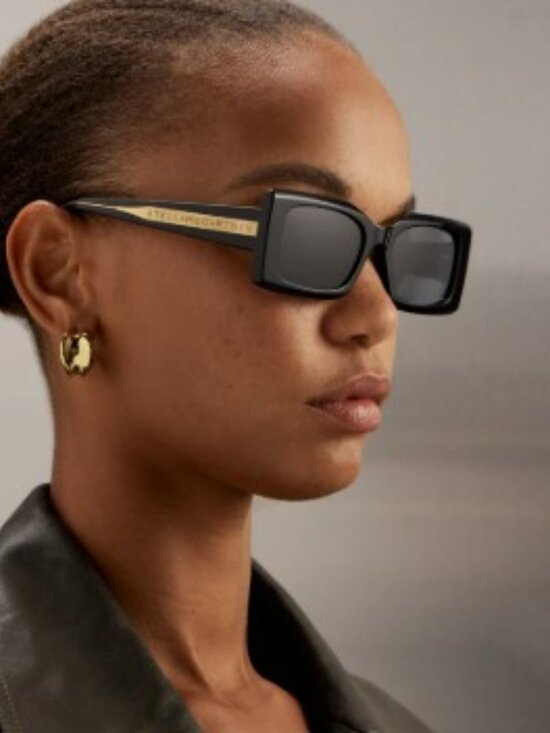 Stella McCartney SC40065I 01A Rectangle Sunglasses - Black / Grey main image 8